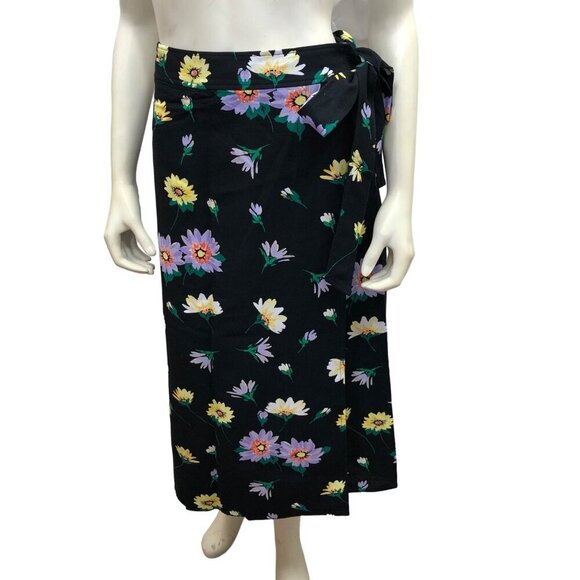 LOFT WOMEN WRAP AROUND LONG FLORAL SKIRT 8 NEW WITHOUT TAG - Picture 1 of 7